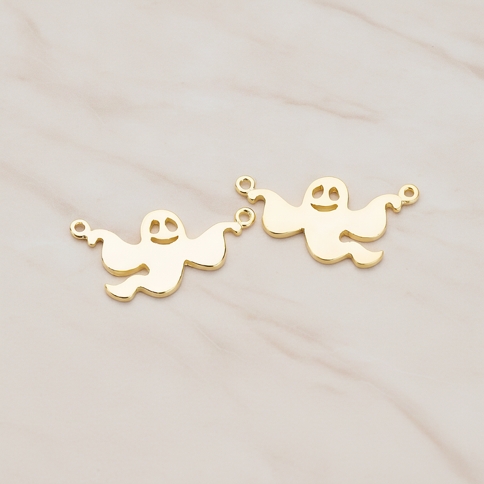 Halloween Ghost Pendant, 2 Pc on warm marble background (PD.1156)