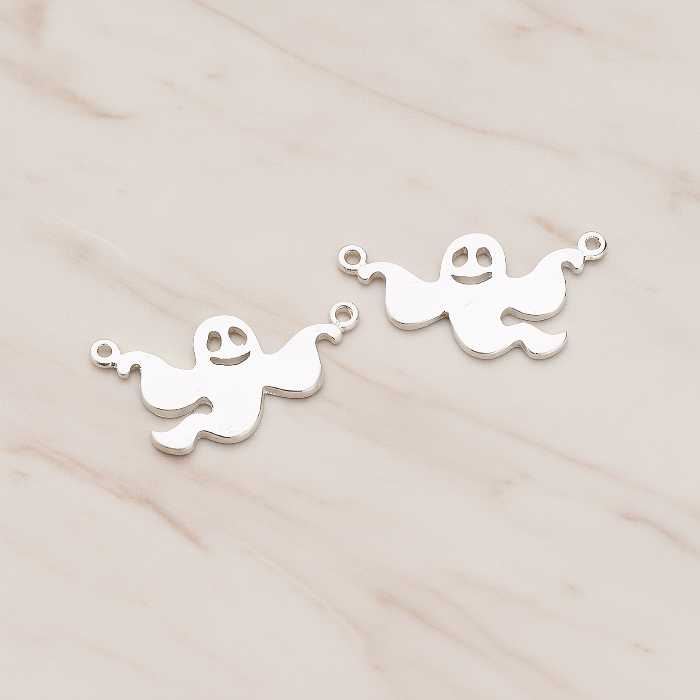 Halloween Ghost Pendant, 2 Pc on warm marble background (PD.1156)