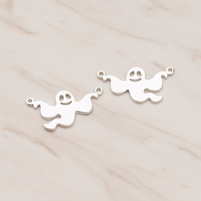 Halloween Ghost Pendant, 2 Pc on warm marble background (PD.1156)