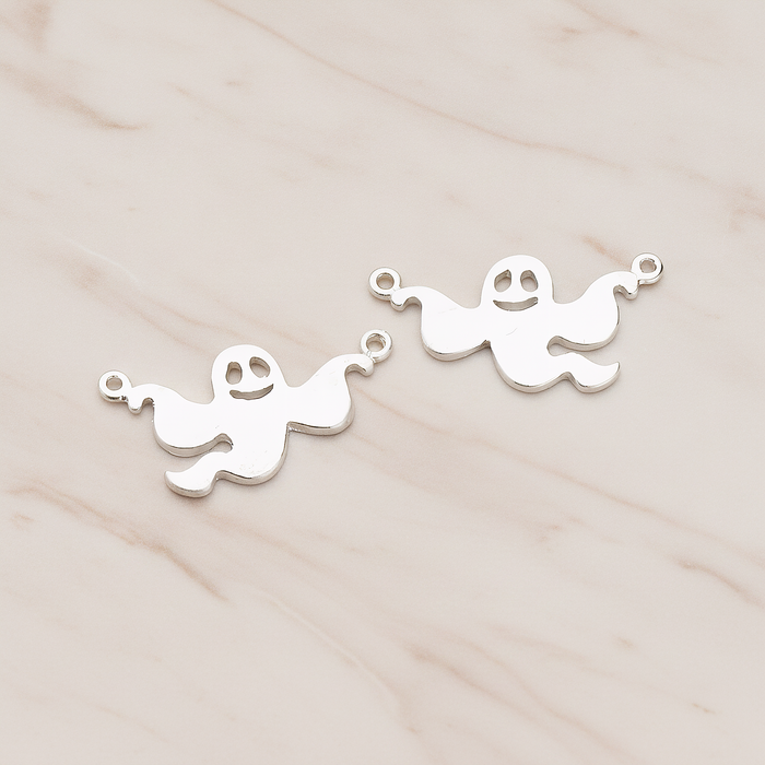 Halloween Ghost Pendant, 2 Pc on warm marble background (PD.1156)