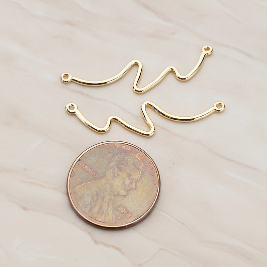 Simple Wave Pendant, 2 Pc on warm marble background (PD.1162)