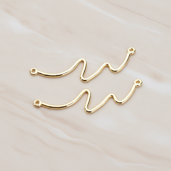Simple Wave Pendant, 2 Pc on warm marble background (PD.1162)
