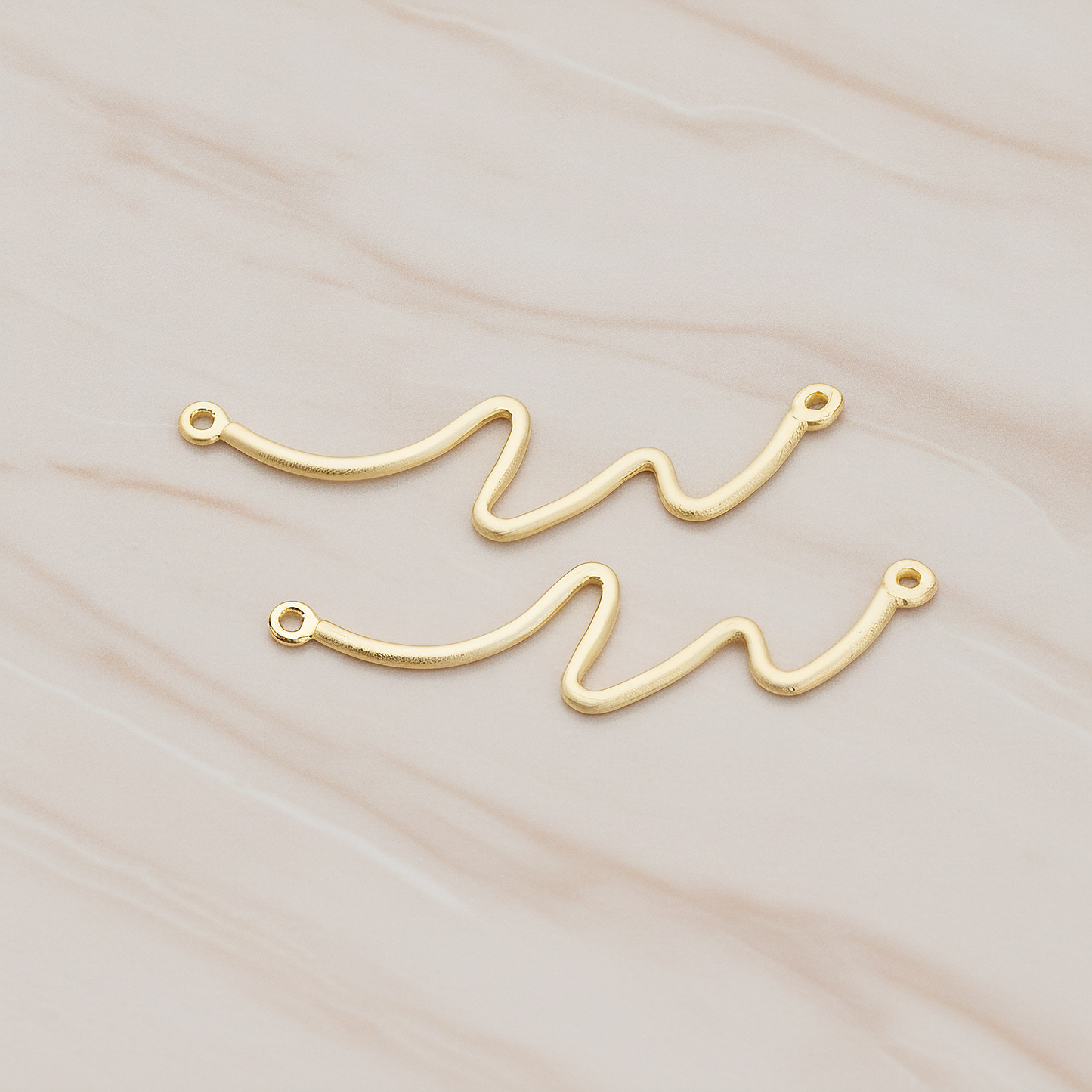 Simple Wave Pendant, 2 Pc on warm marble background (PD.1162)