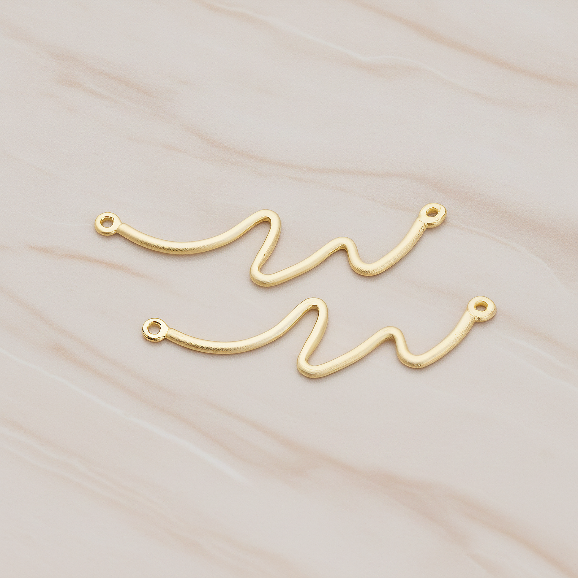 Simple Wave Pendant, 2 Pc on warm marble background (PD.1162)