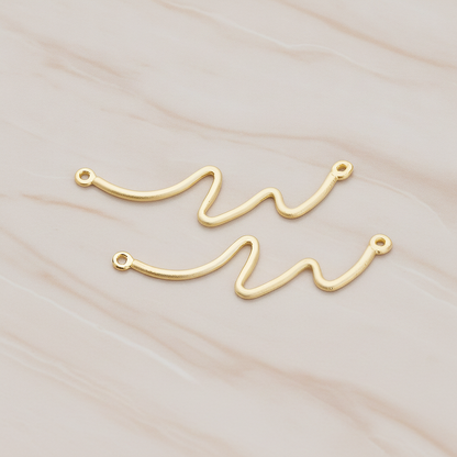 Simple Wave Pendant, 2 Pc on warm marble background (PD.1162)