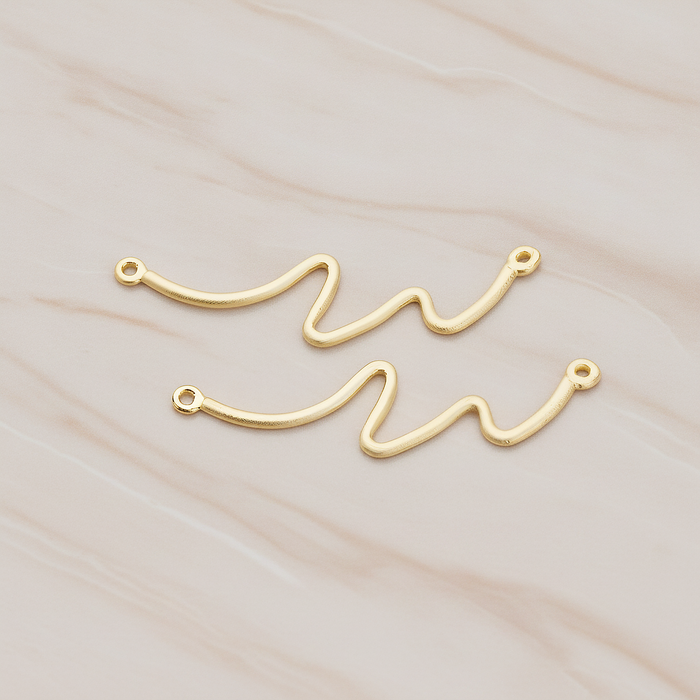 Simple Wave Pendant, 2 Pc on warm marble background (PD.1162)