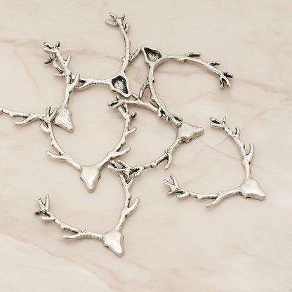Large Deer Antler Pendant, 2 Pc on warm marble background (PD.1163)