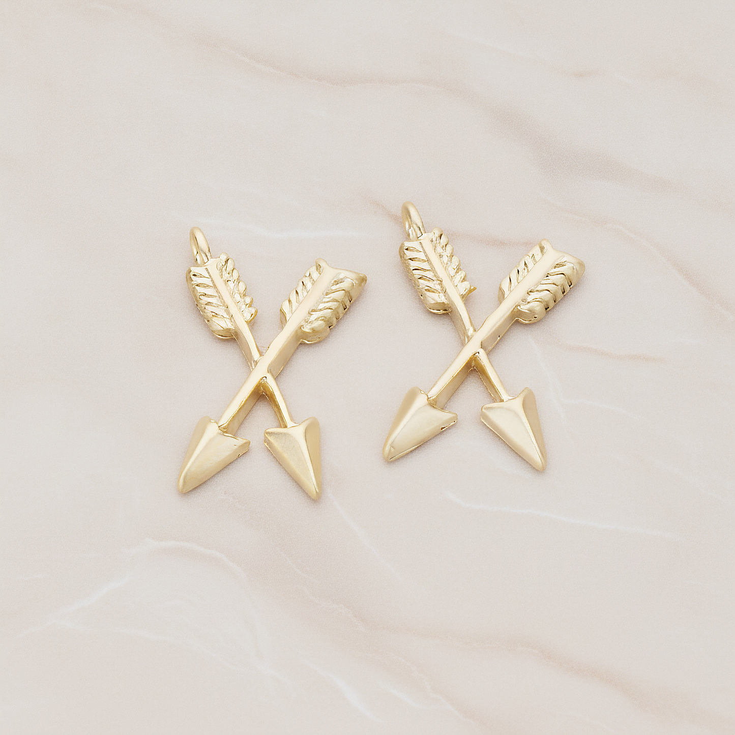 Double Arrow Pendant, 2 Pc on warm marble background (PD.1170)