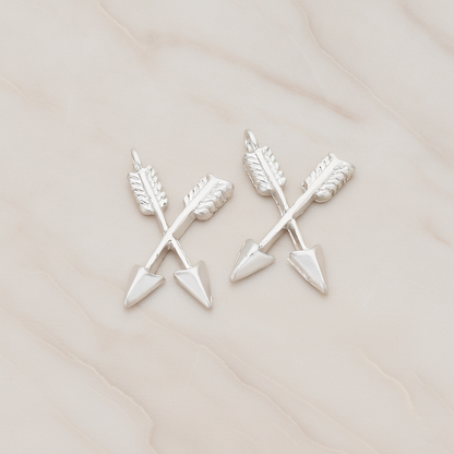 Double Arrow Pendant, 2 Pc on warm marble background (PD.1170)