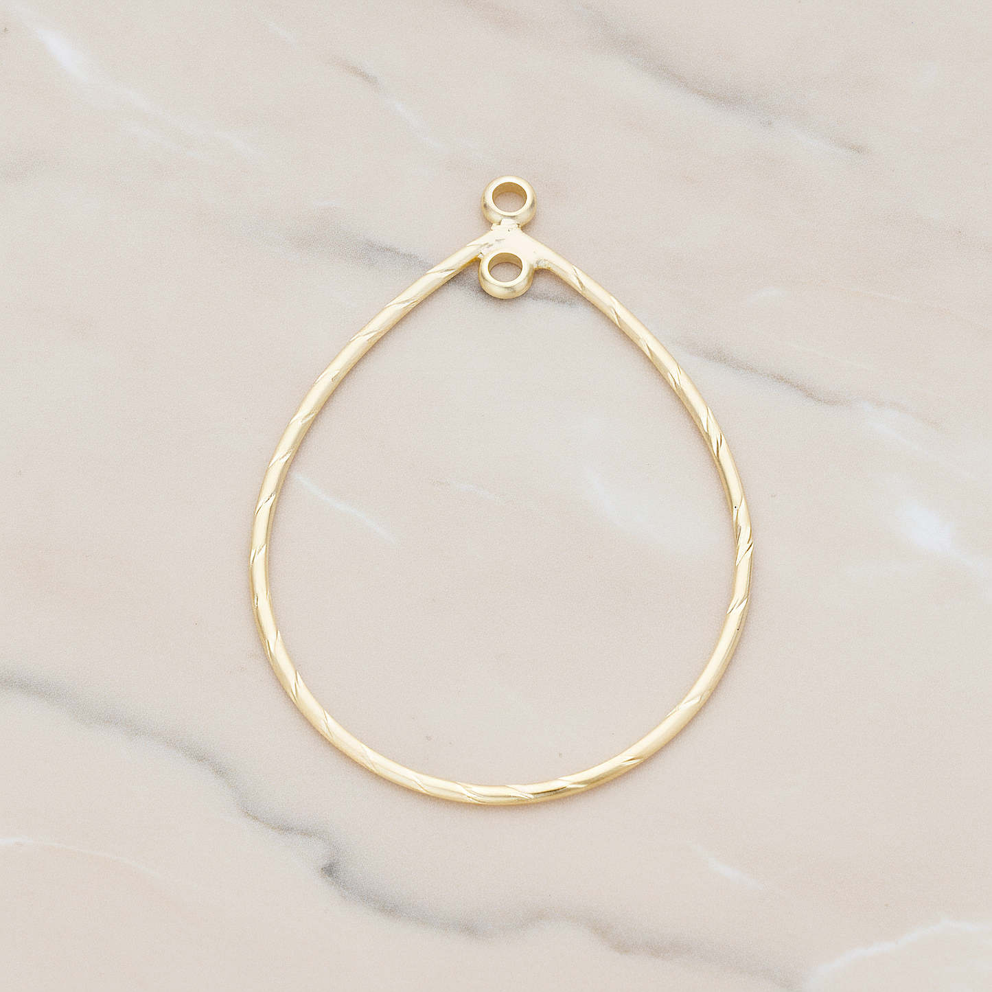 Teardrop Shape Link Droplet Pendant, 2 Pc on warm marble background (PD.1171)