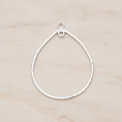 Teardrop Shape Link Droplet Pendant, 2 Pc on warm marble background (PD.1171)