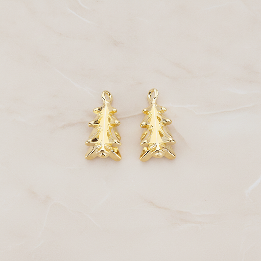 X-MAS Tree Ornament Tree Pendant, 2 Pc on warm marble background (PD.1177)
