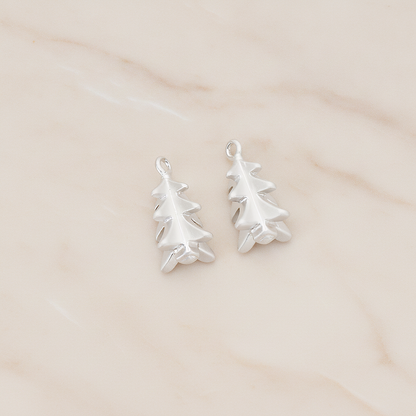 X-MAS Tree Ornament Tree Pendant, 2 Pc on warm marble background (PD.1177)