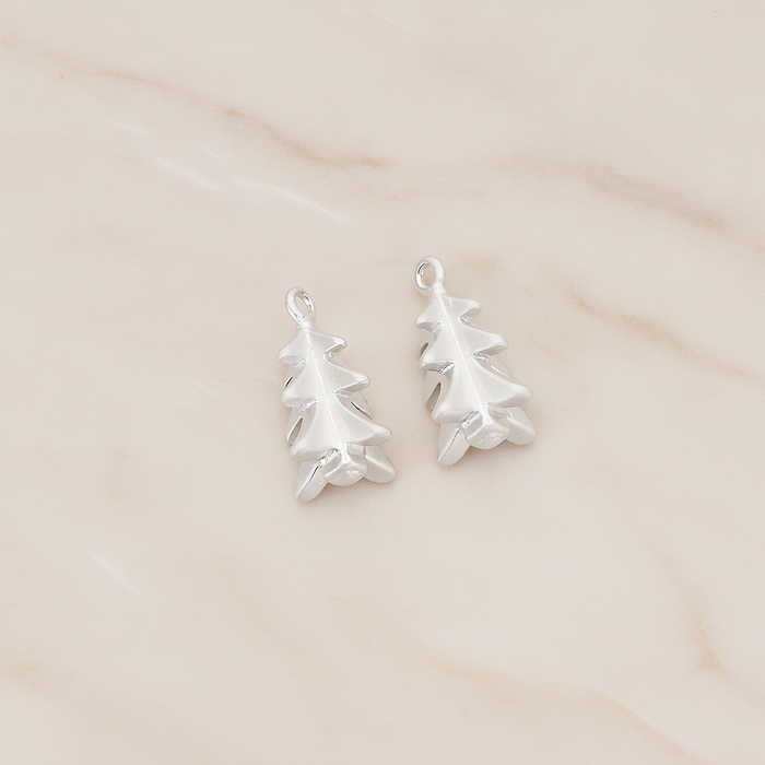 X-MAS Tree Ornament Tree Pendant, 2 Pc on warm marble background (PD.1177)
