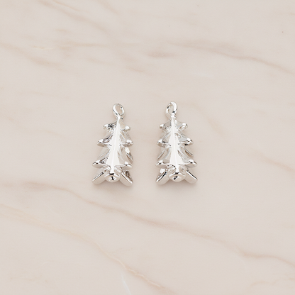 X-MAS Tree Ornament Tree Pendant, 2 Pc on warm marble background (PD.1177)