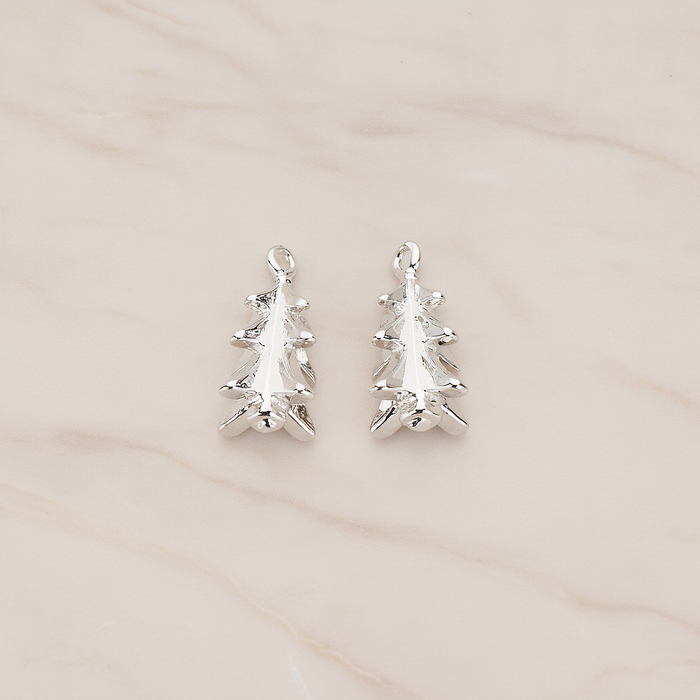 X-MAS Tree Ornament Tree Pendant, 2 Pc on warm marble background (PD.1177)