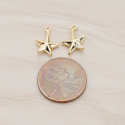 X-MAS Tree Ornament Star Pendant, 2 Pc on warm marble background (PD.1178)