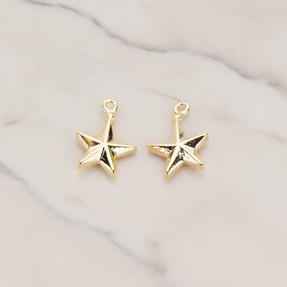 X-MAS Tree Ornament Star Pendant, 2 Pc on warm marble background (PD.1178)