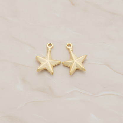 X-MAS Tree Ornament Star Pendant, 2 Pc on warm marble background (PD.1178)