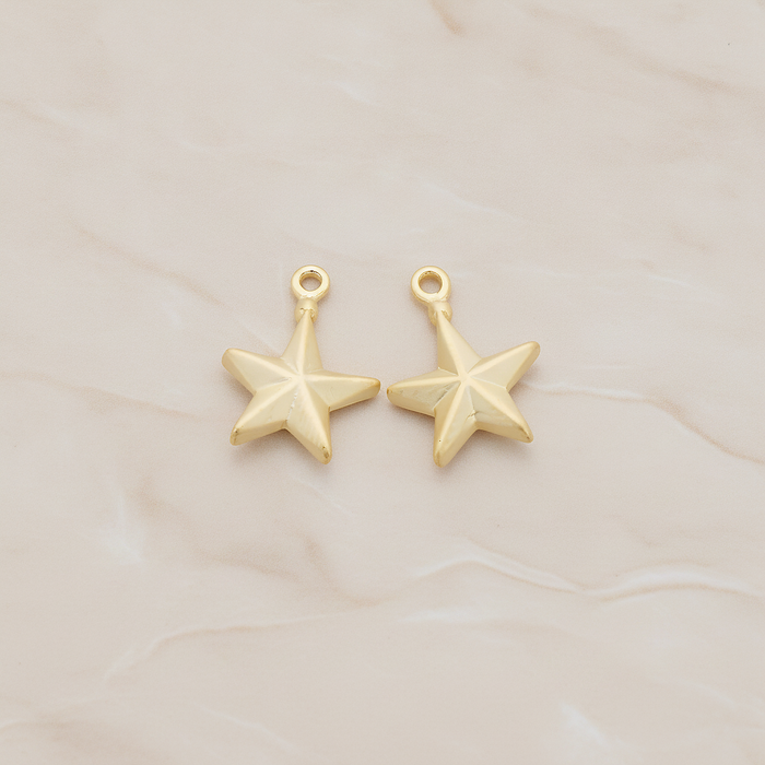 X-MAS Tree Ornament Star Pendant, 2 Pc on warm marble background (PD.1178)