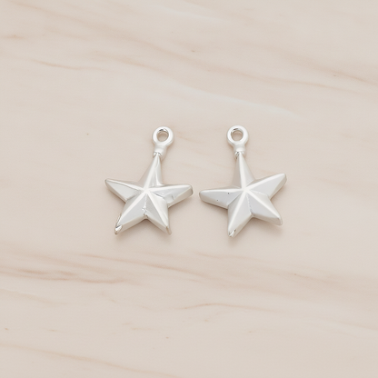 X-MAS Tree Ornament Star Pendant, 2 Pc on warm marble background (PD.1178)