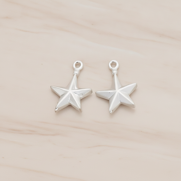 X-MAS Tree Ornament Star Pendant, 2 Pc on warm marble background (PD.1178)