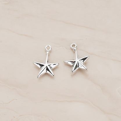 X-MAS Tree Ornament Star Pendant, 2 Pc on warm marble background (PD.1178)