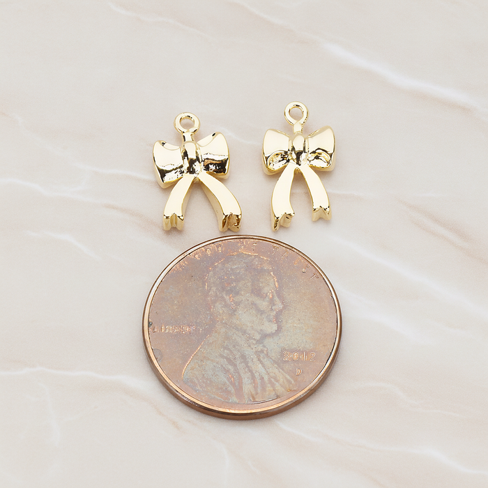 X-MAS Tree Ornament Ribbon Pendant, 2 Pc on warm marble background (PD.1179)