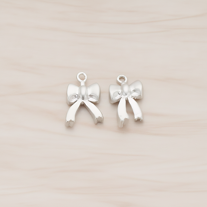 X-MAS Tree Ornament Ribbon Pendant, 2 Pc on warm marble background (PD.1179)