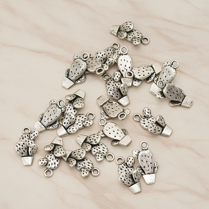 Cactus Pot Pendant, 2 Pc on warm marble background (PD.1195)