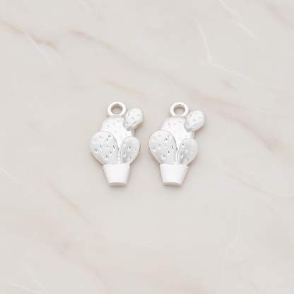 Cactus Pot Pendant, 2 Pc on warm marble background (PD.1195)