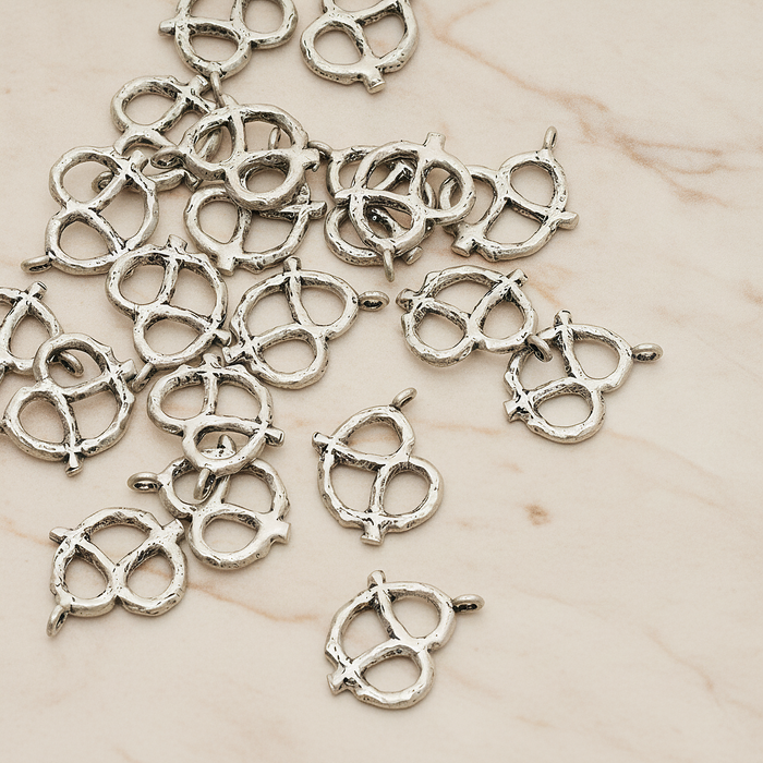 Pretzel Pendant, 2 Pc on warm marble background (PD.1198)