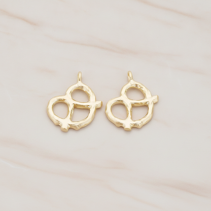 Pretzel Pendant, 2 Pc on warm marble background (PD.1198)