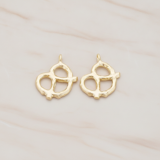 Pretzel Pendant, 2 Pc on warm marble background (PD.1198)