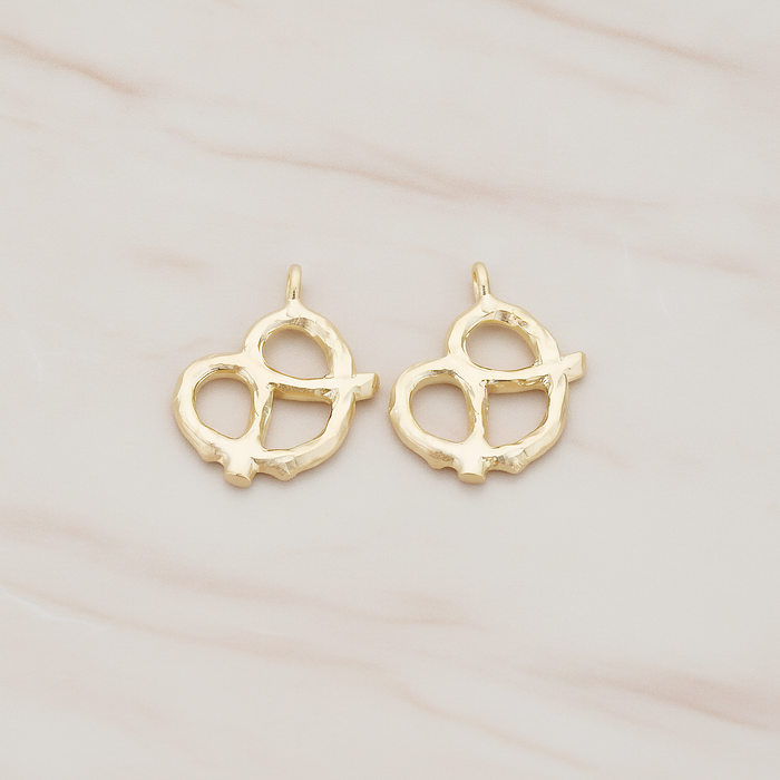 Pretzel Pendant, 2 Pc on warm marble background (PD.1198)
