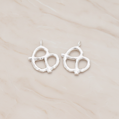Pretzel Pendant, 2 Pc on warm marble background (PD.1198)