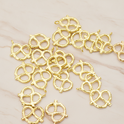 Pretzel Pendant, 2 Pc on warm marble background (PD.1198)