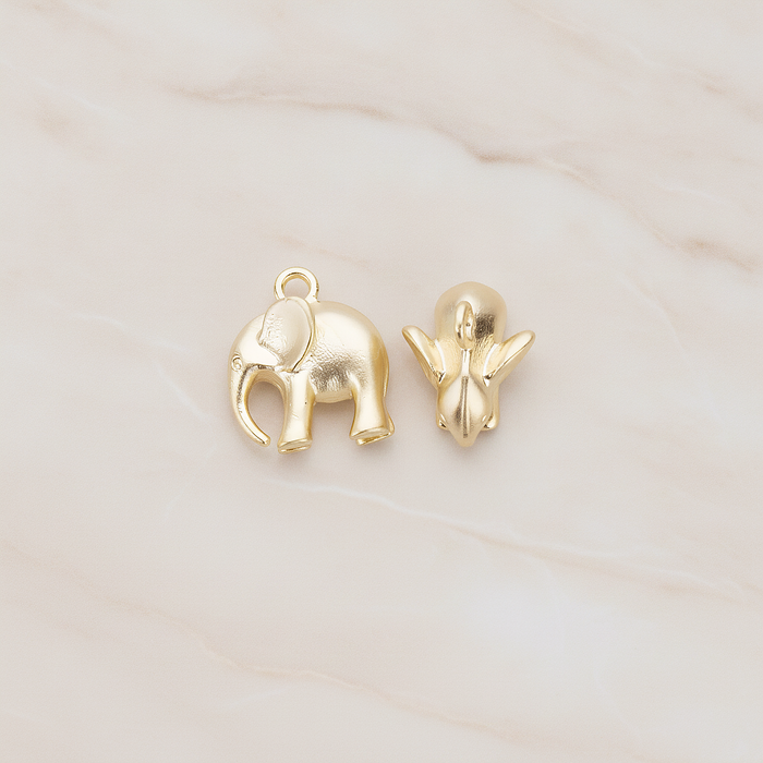 3D Baby Elephant Pendant, 2 Pc on warm marble background (PD.1202)