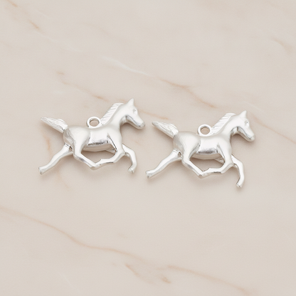 Stallion Horse Pendant, 2 Pc on warm marble background (PD.1209)