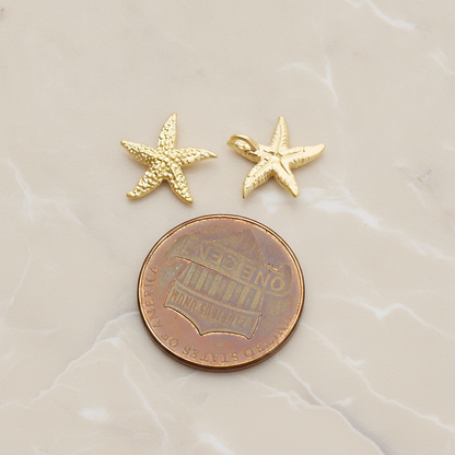 Starfish Ver.1 Pendant, 2 Pc on warm marble background (PD.1234-01)