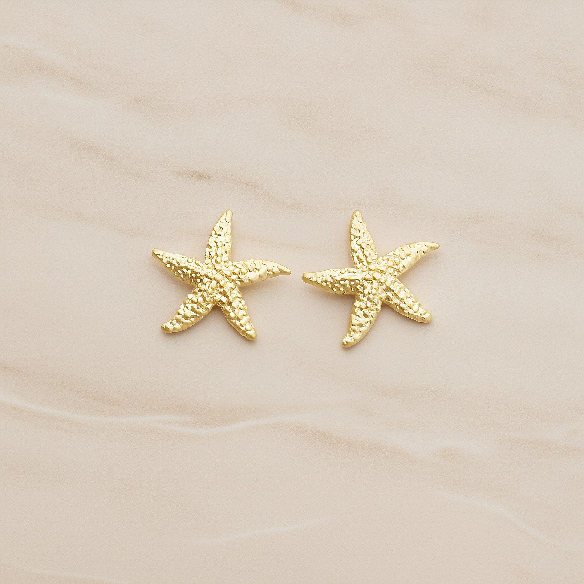 Starfish Ver.1 Pendant, 2 Pc on warm marble background (PD.1234-01)