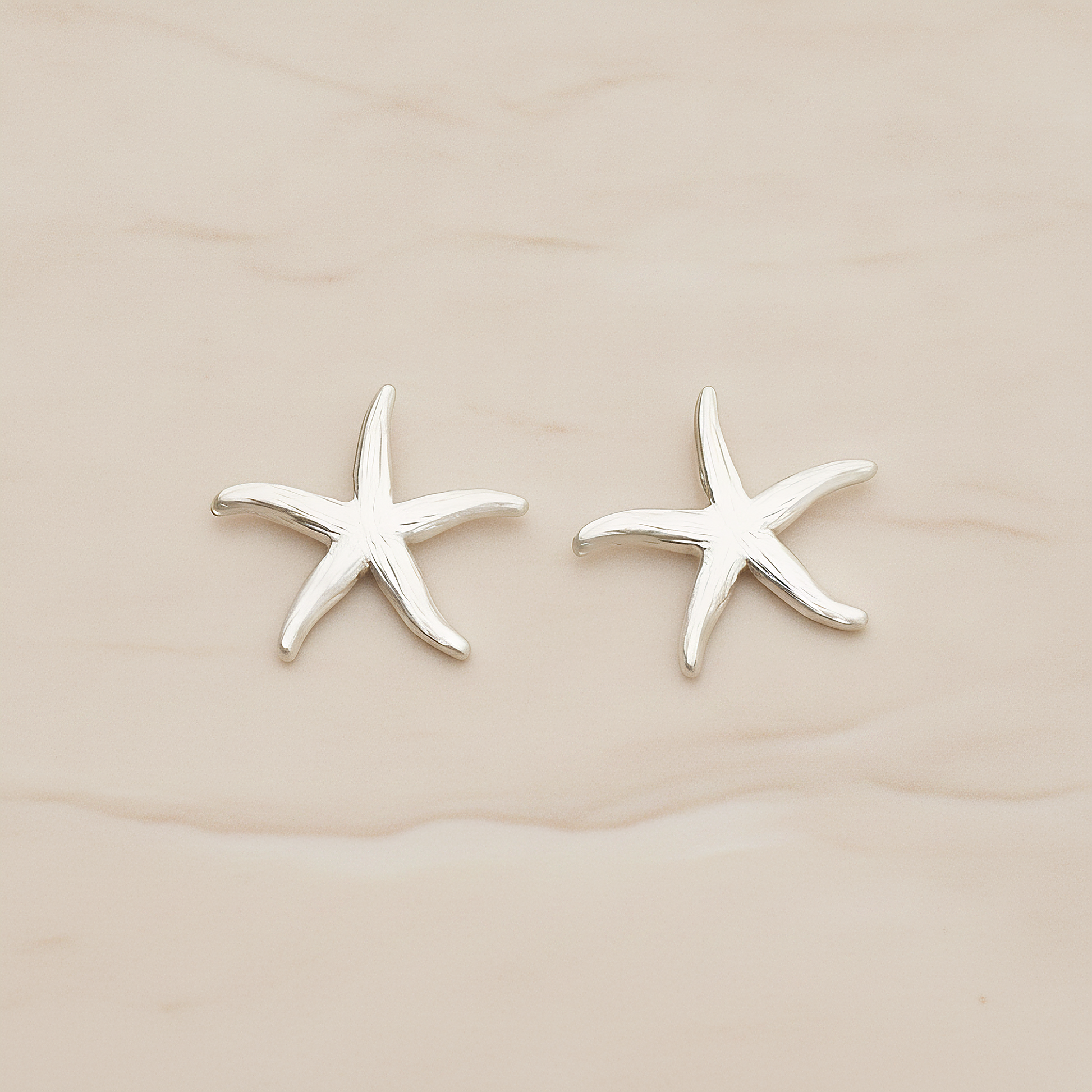Starfish Ver.2 Pendant, 2 Pc on warm marble background (PD.1234-02)