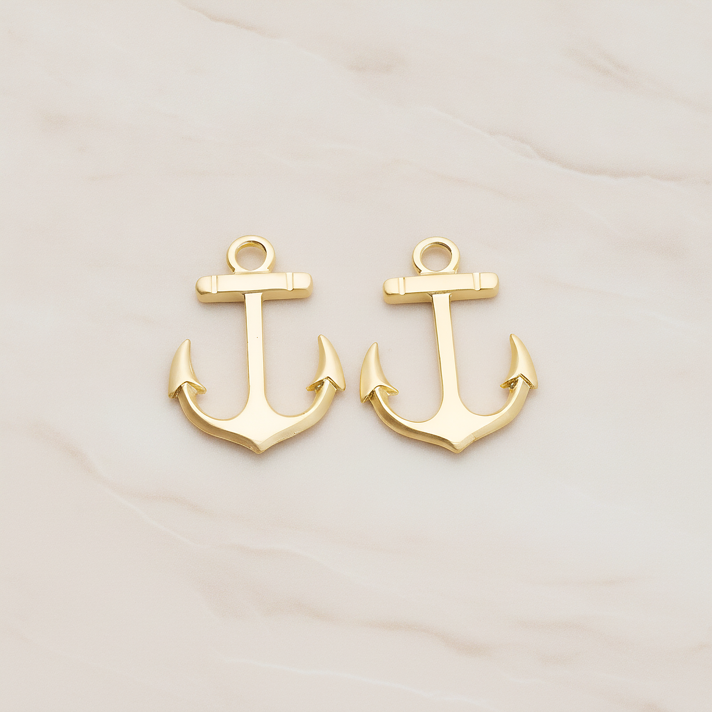 Large Anchor Pendant, 2 Pc on warm marble background (PD.1235)