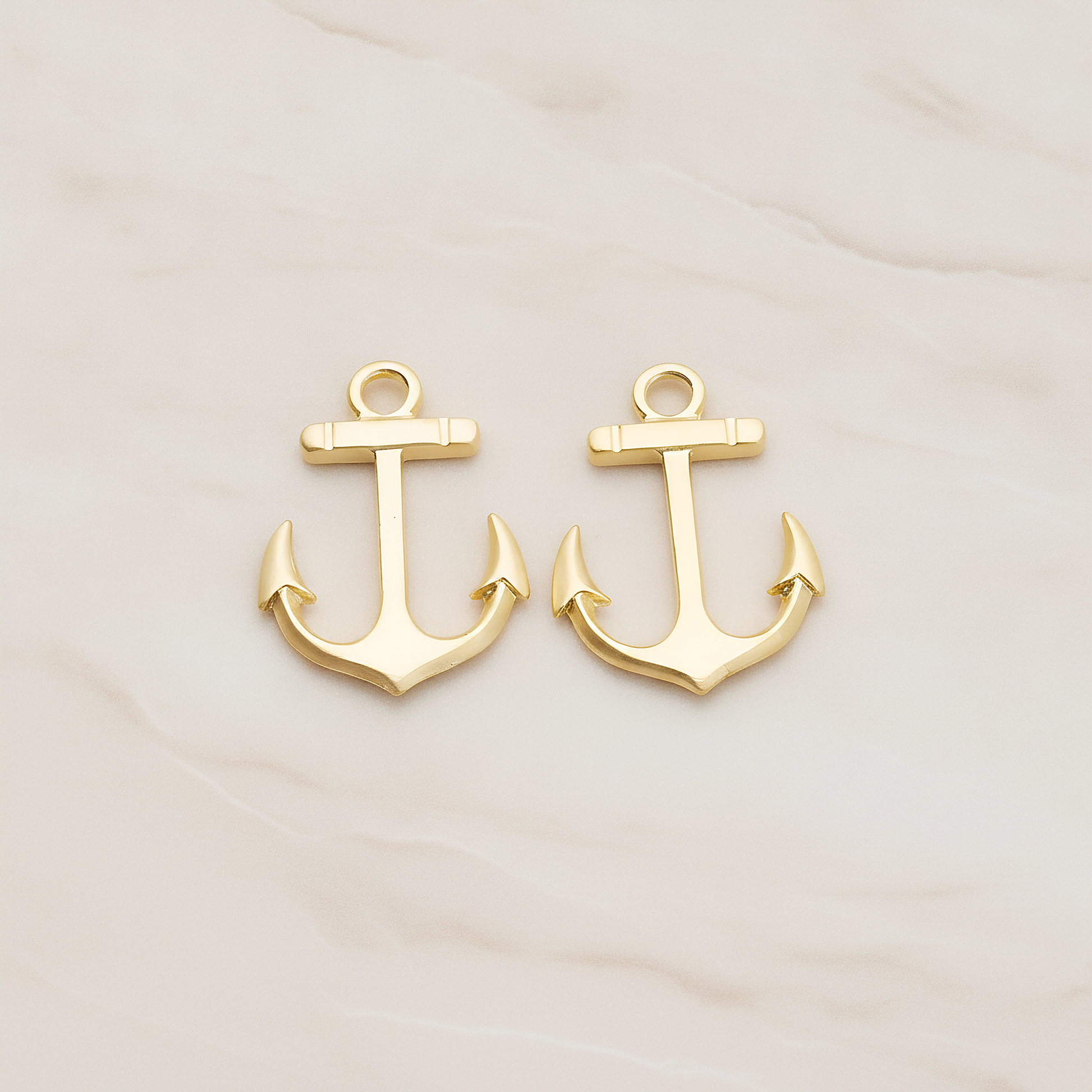 Large Anchor Pendant, 2 Pc on warm marble background (PD.1235)