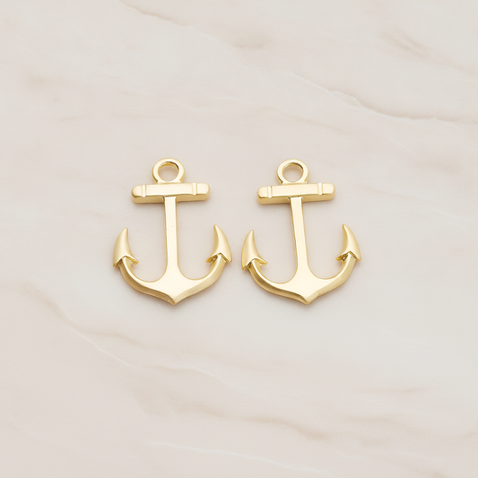 Large Anchor Pendant, 2 Pc on warm marble background (PD.1235)