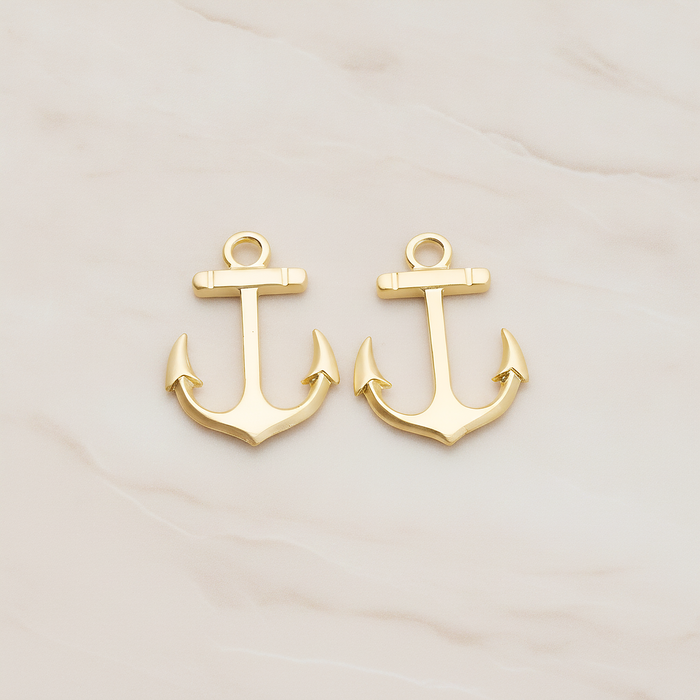 Large Anchor Pendant, 2 Pc on warm marble background (PD.1235)