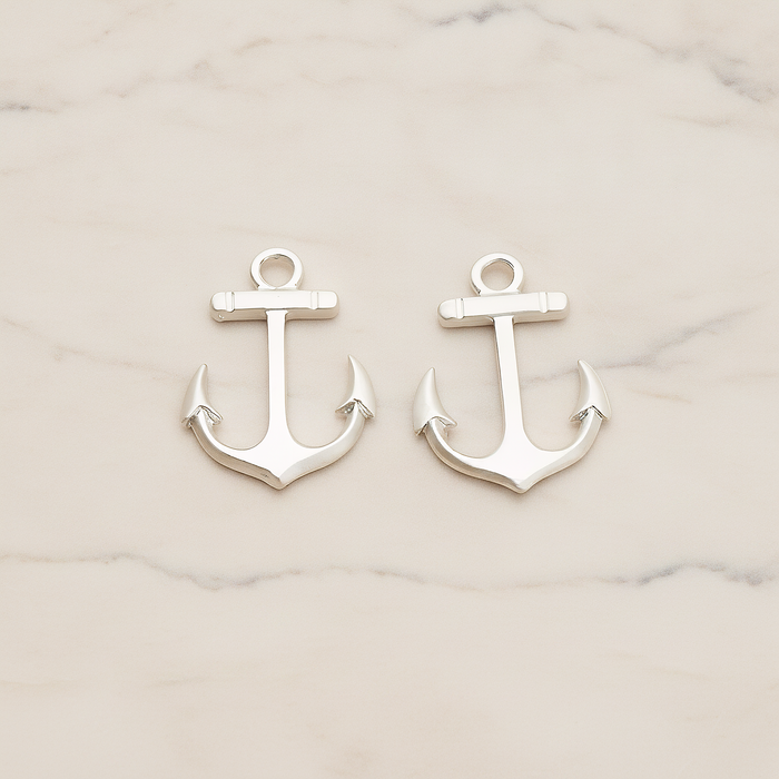 Large Anchor Pendant, 2 Pc on warm marble background (PD.1235)
