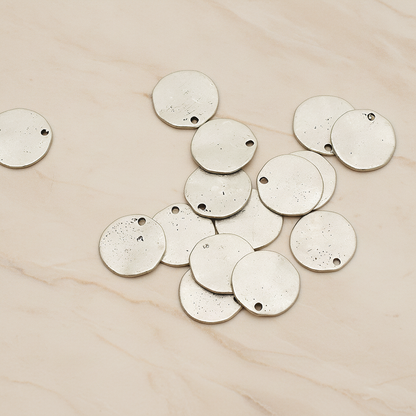 Uneven Circle Round Disk Pendant, 2 Pc on warm marble background (PD.1236)