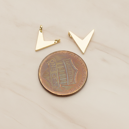 Mini V Shaped Pendant, 2 Pc on warm marble background (PD.1243)