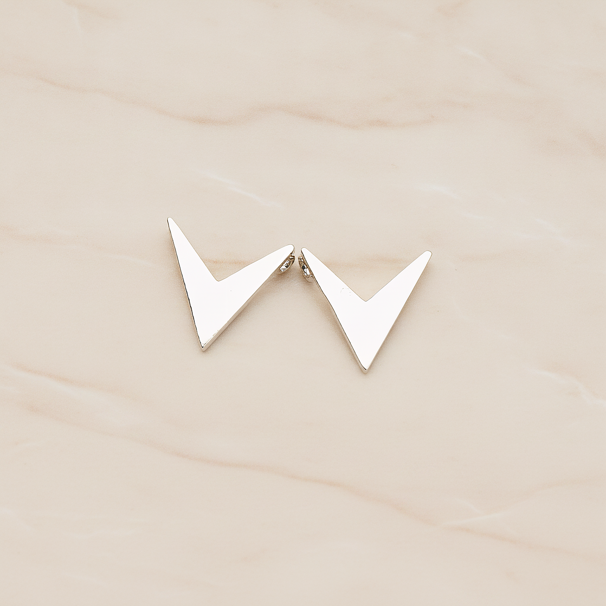 Mini V Shaped Pendant, 2 Pc on warm marble background (PD.1243)